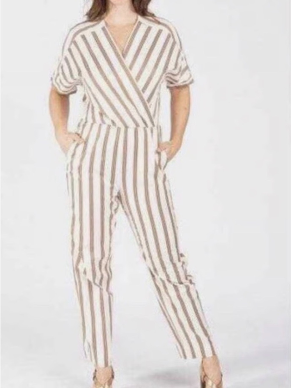 Maje striped jumpsuit size 34 Pandoki or Pando style relaxed, bohemian-chic - Picture 2 of 11